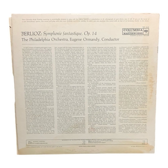 LP Hector Berlioz  - Symphonie Fantastique, Op. 14 Vinyl Record - Picture 2 of 2